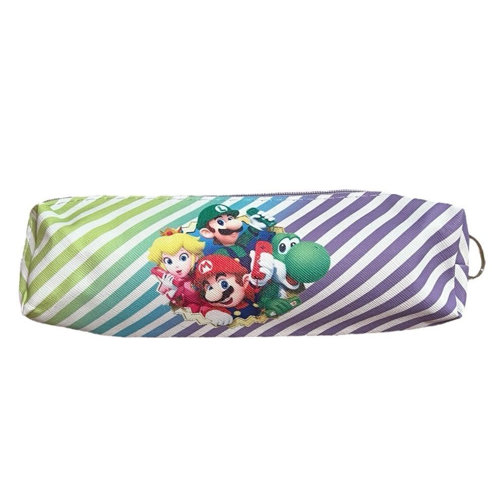 Green And Purple Stripes Mario Luigi Princess And Yoshi Pencil Case